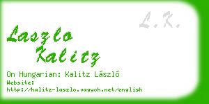laszlo kalitz business card